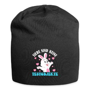 Animal welfare ANIMALS ARE NOT TEST OBJECTS FUNNY - Jersey Beanie - black - Front