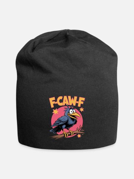 F-Caw-F Meme Krähe - Jersey-Beanie - Schwarz