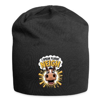  I Speak Fluent Neigh Lustiges Pferd Cartoon - Jersey-Beanie - Schwarz - Vorne