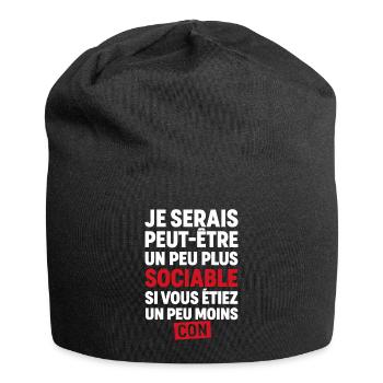 I might be more sociable if you were - Jersey Beanie - black - Front