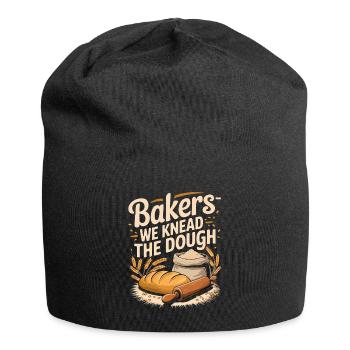 Baker Saying Bakers We Knead The Dough Bread Dough - Jersey Beanie - black - Front