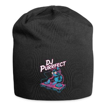 DJ PURRRFECT Chat DJ avec Table de mixage Rave - Bonnet en jersey - noir - Devant