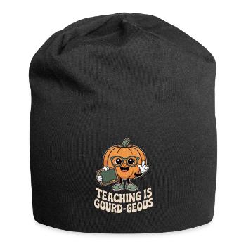 Citrouille d’automne professeur enseignant est gourde Geous - Bonnet en jersey - noir - Devant