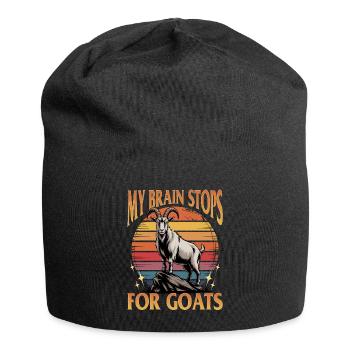 Funny Farm Animal Goat - Jersey Beanie - black - Front