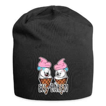 Zwei leckere Eis Bären an der Eisdiele - Jersey-Beanie - Schwarz - Vorne