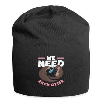Seeotter Wir Brauchen Jeden Otter - Jersey-Beanie - Schwarz - Vorne
