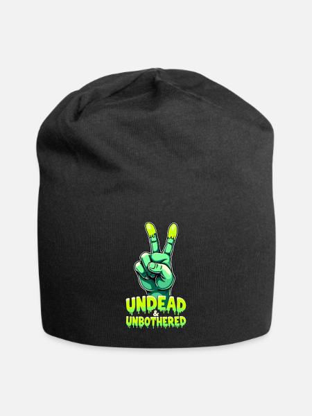 Undead and Unbothered Peace-Zeichen Zombie - Jersey-Beanie - Schwarz