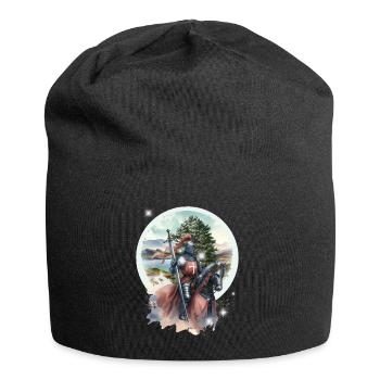Mittelalter Ritter Krieger König Pferd Kinder - Jersey-Beanie - Schwarz - Vorne