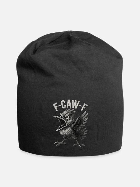 Krachender Rabenruf F-Caw-F - Jersey-Beanie - Schwarz