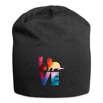 Seeotter Cartoon Bunte Liebe - Jersey-Beanie - Schwarz - Vorne