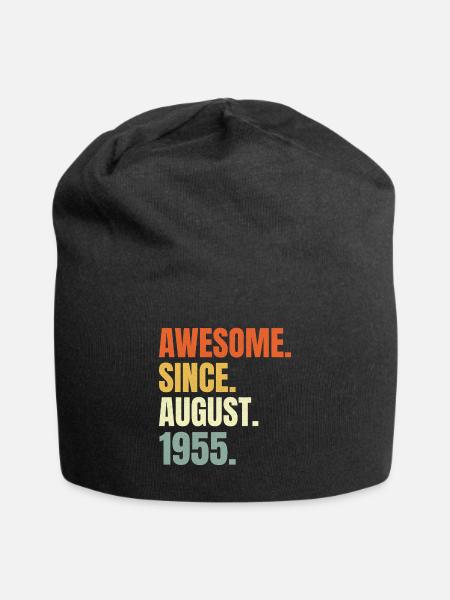 awesome since august 1955 birthday - Jersey Beanie - black