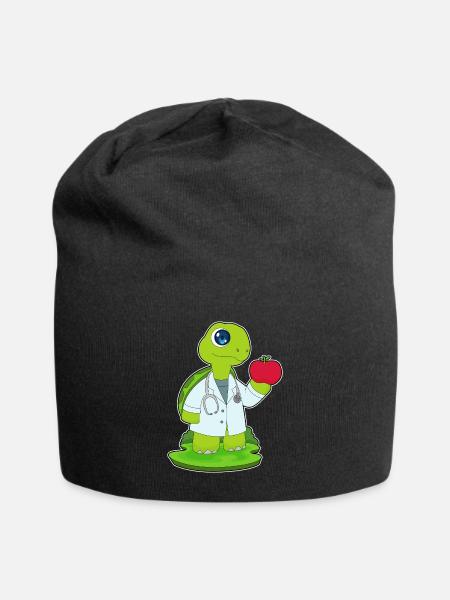 Schildkröte Arzt Stethoskop - Jersey-Beanie - Schwarz