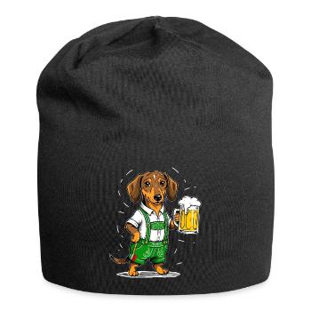 Bière teckel tente à bière chope de bière Bavière chien drôle - Bonnet en jersey - noir - Devant