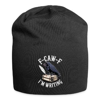 Raven quill and scrolls - Jersey Beanie - black - Front