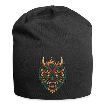 Fiery Dragon Mask | Mythical Flame Beast - Jersey Beanie - black - Front