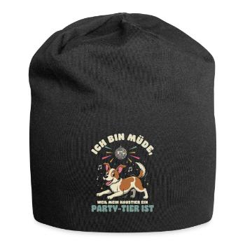 ich bin müde - Hundebesitzer Partyhund Hund  - Jersey-Beanie - Schwarz - Vorne