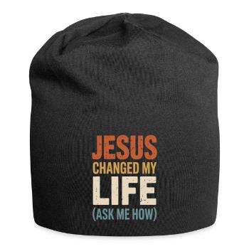 Jesus Changed My Life (Ask Me How) - Jersey Beanie - black - Front