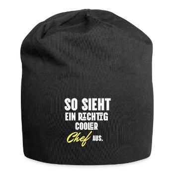 So sieht ein echt cooler Chef aus - Jersey-Beanie - Schwarz - Vorne