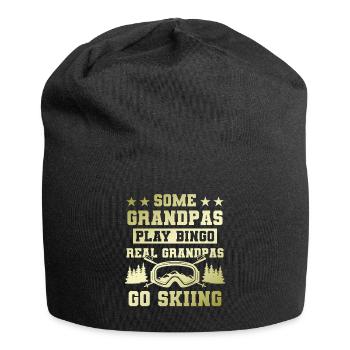 Grandfather ski saying - Jersey Beanie - black - Front