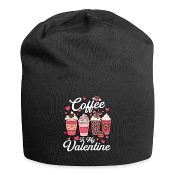 Le café est mon amour caféiné de la Saint-Valentin - Bonnet en jersey - noir - Devant