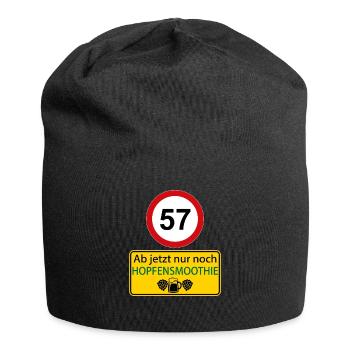 57 Ab jetzt nur noch Hopfensmoothie - Jersey-Beanie - Schwarz - Vorne