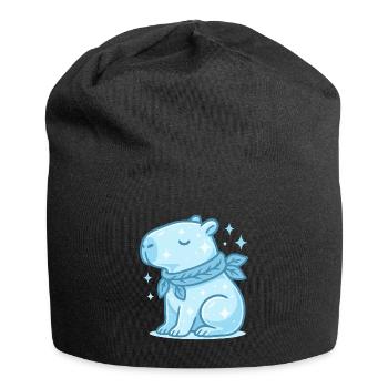 ✨ Winter Capybara – süßes Weihnachtsmotiv - Jersey-Beanie - Schwarz - Vorne