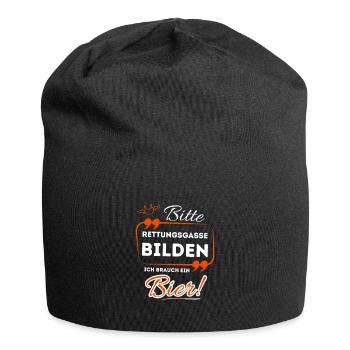 Please form an emergency lane, I need a beer! - Jersey Beanie - black - Front