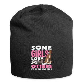 Girl I'm Some Dogs Sea Otter Cartoon - Jersey Beanie - black - Front