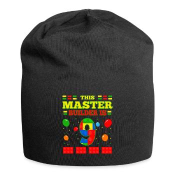 Master Builder 9 Years Old Block Building 9th BDay - Jersey-Beanie - Schwarz - Vorne