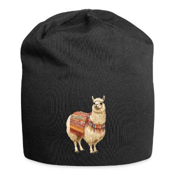 Lama - Jersey-Beanie - Schwarz - Vorne
