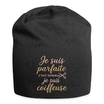 I'm perfect, proud hairdresser - Jersey Beanie - black - Front