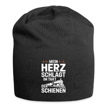 My heart beats to the beat of the railroad - Jersey Beanie - black - Front