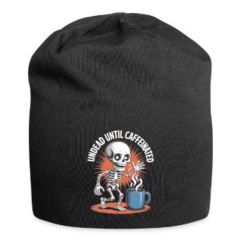 Undead Until Caffeinated Skeleton Coffee Run - Jersey Beanie - black - Front