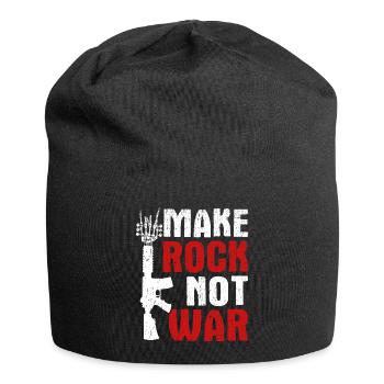 Make Rock Not War Music Guitar Rock Band - Jersey-Beanie - Schwarz - Vorne