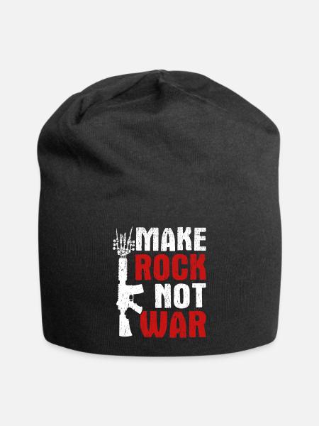 Make Rock Not War Music Guitar Rock Band - Jersey-Beanie - Schwarz