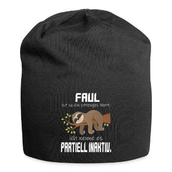 Faul, aber Partiell Aktiv Faultier - Jersey-Beanie - Schwarz - Vorne