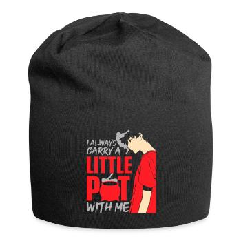Anime Manga Otaku Smoking Weed Funny 420 - Jersey Beanie - black - Front