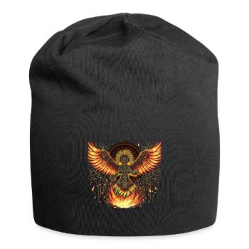 Phönixkrieger mit Flammenflügeln Azteken - Jersey-Beanie - Schwarz - Vorne