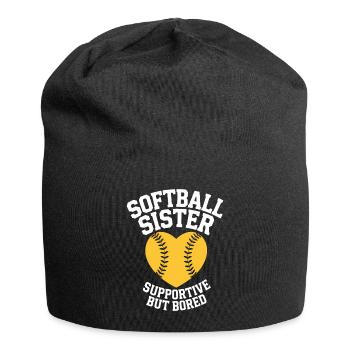 Softball Spruch Schwester Lustig Softball Geschenk - Jersey-Beanie - Schwarz - Vorne