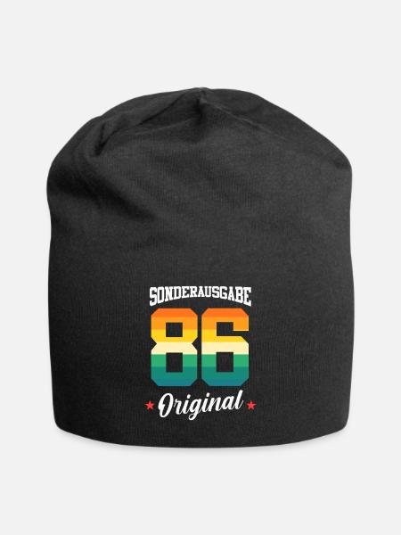 86 Geburtstag - Jersey-Beanie - Schwarz