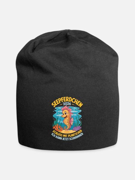 Seepferdchen 2026 Schluss Mit Plantschen Ich Kann - Jersey-Beanie - Schwarz