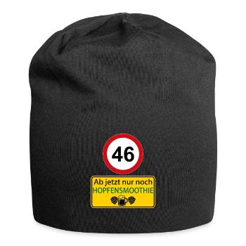 46 Ab jetzt nur noch Hopfensmoothie - Jersey-Beanie - Schwarz - Vorne