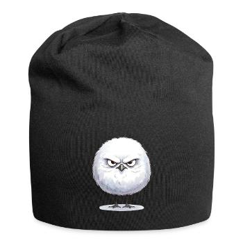 Grimmige runde Möwe  - Jersey-Beanie - Schwarz - Vorne