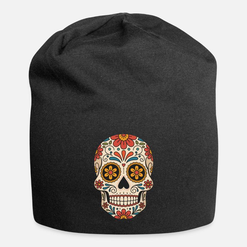 Cinco De Mayo Skull Symbol Celebration - Jersey Beanie - black