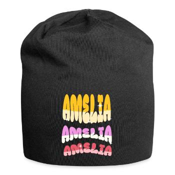 Amelia Name - Jersey-Beanie - Schwarz - Vorne
