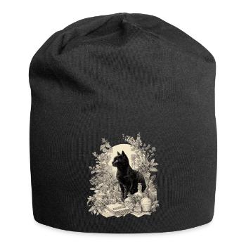 Chat Noir Vintage Apothicaire - Bonnet en jersey - noir - Devant