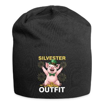 Silvester Outfit - Jersey-Beanie - Schwarz - Vorne