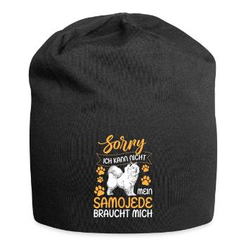Samoyed can't be a sled dog - Jersey Beanie - black - Front
