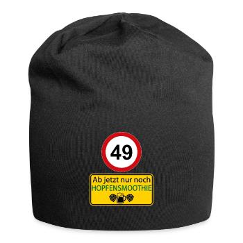 49 Ab jetzt nur noch Hopfensmoothie - Jersey-Beanie - Schwarz - Vorne