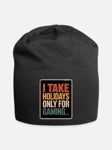Ich nehme Urlaub nur zum Spielen Für Gamer - Jersey-Beanie - Schwarz